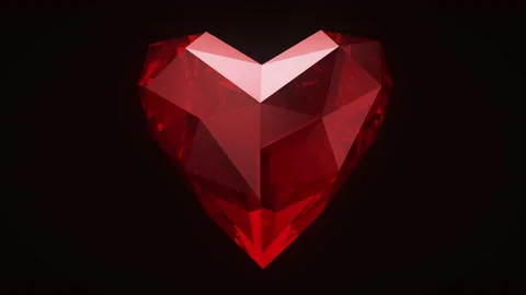 Rotating Diamond Heart - Looped Background Stock Footage 238538508