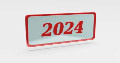 Rotating dick with the inscriptions "2023" and "2024" Stock Footage 251669868