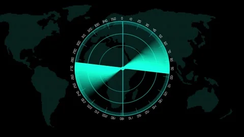 Rotating digital blue radar animation hud overlay motion graphics 4k. Futur.. Stock Footage 321582323