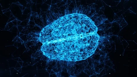 Rotating Digital Brain Ai Artificial Intelligence Deep Data Machine Learning 4k Stock Footage 117243910