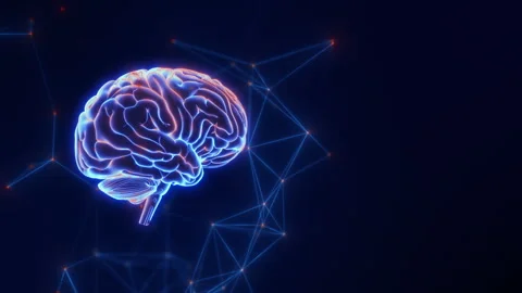 Rotating Digital Brain with Glowing Neural Connections Vídeos de archivo 280024435