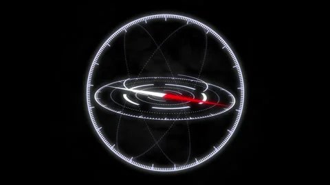 Rotating digital compass animation futuristic hud navigation system red whi.. Stock Footage 321455750