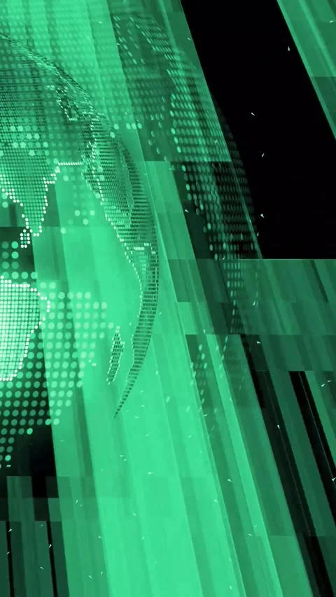 Rotating digital earth on dark tech background. Sleek animation for interna.. Stock Footage 308742946