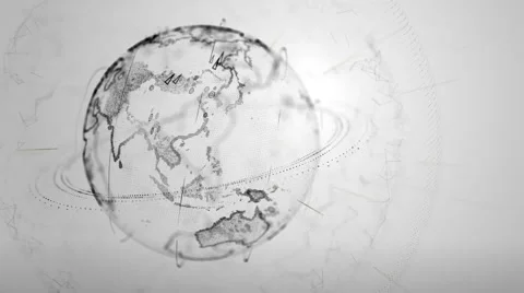 Rotating Digital Earth Stock Footage 48724303