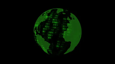 Rotating Digital Earth Globe Stock Footage 39231964