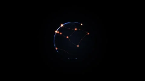 Rotating digital earth globe with glowing orange network connection nodes o.. Stock Footage 344835412