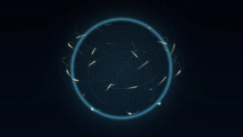 Rotating digital globe with glowing network connections, 4K loop 库存影片 346977952