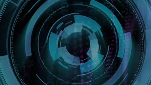 Rotating digital interface with binary code, futuristic technology animation Stock Footage 312899780