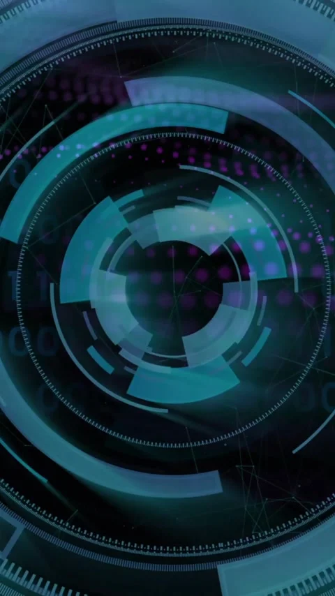 Rotating digital interface with binary code, futuristic technology animation Stock Footage 320150628