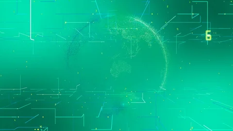 Rotating Digital Partical World Globe Animation Stock Footage 92586248