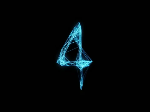 Rotating Digital Plexus Countdown - Abstract Motion Alpha Matte 4k isolated Stock Footage 82720091