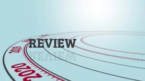 Rotating disc with text "Review" besides the number 2019 Stock-Footage 120709843