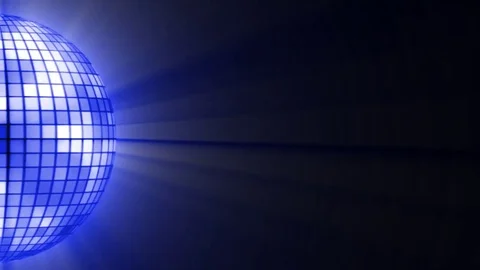 Rotating disco ball with blue reflected rays. Stock Footage 82531149