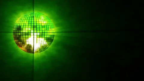 Rotating disco ball with green reflected rays. Stock Footage 82531148