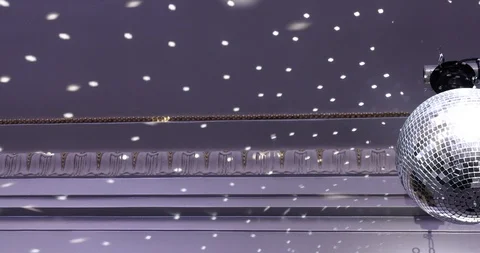 Rotating Disco Ball With Sparkling Rays And Reflection Stock-Footage 124282126