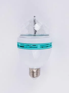 Rotating disco led bulb with plug angled Stock Photos