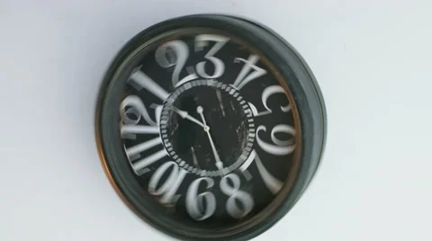 Rotating distorted clock fall to the floor.  Stock Footage 59720777