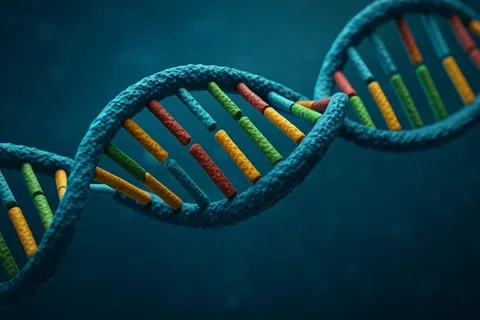 Rotating DNA Double Helix Animation Video stock 312689763