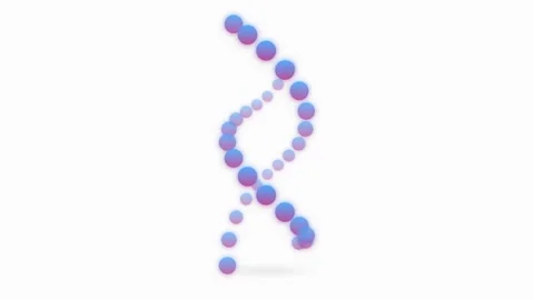 Rotating DNA double helix icon with soft blue and purple gradients and ambi.. Видео 346202076