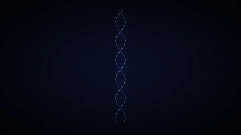 Rotating DNA Double Helix Strands with Floating Particles Stock Footage 328356625