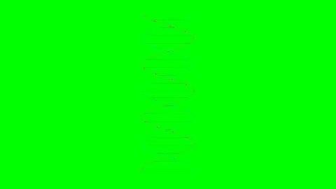 A rotating dna double helix structure isolated against a bright green screen Stock Footage 340268120