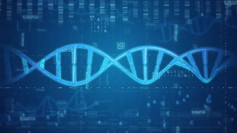 Rotating Dna With Formula Background.DNA molecular chain.DNA structure Stock Footage 149089395