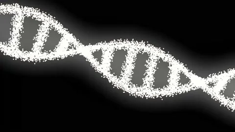 Rotating DNA glowing molecule on blue background. Stock Footage 194985306
