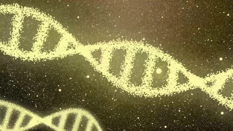 Rotating DNA glowing molecule on blue background. Stock Footage 194985307