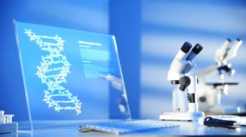 Rotating DNA Helix on Computer Screen 스톡 동영상 61134536