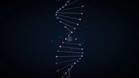 Rotating DNA Helix Dot Loop - Colorful Genetic Science Background 스톡 동영상 341568132