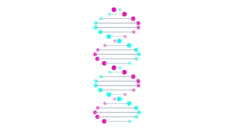 Rotating DNA strand animation for genetics and biology Stock Footage 347245590