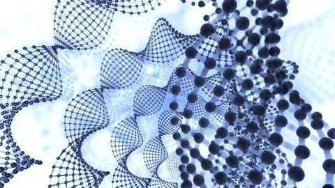 Rotating DNA strands. Design. Visualization of unknown DNA spirals, concept of Illustrazione stock