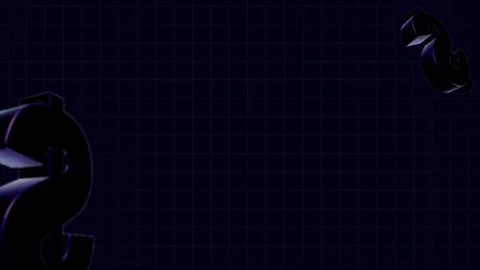 Rotating Dollar Signs on a Dark Grid Background Stock Footage 338024579