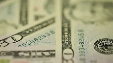Rotating Dollars Close Up Background 2 Video stock 34266442