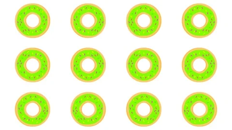 Rotating donuts. Pattern animation. Stock Footage 113115985