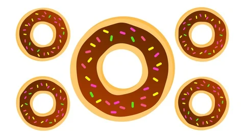 Rotating donuts. Top view Stock Footage 113115900