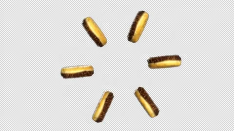 Rotating Donuts on Transparent Background2. Video stock 142254630