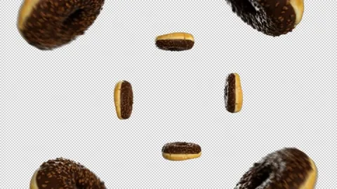Rotating Donuts on Transparent Background5. Vidéo 142254663