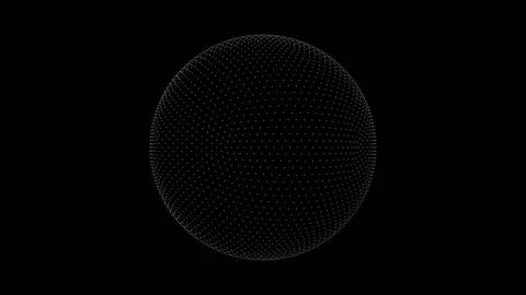 Rotating Dots Sphere seamless loop animated black white mask Stock Footage 153701464