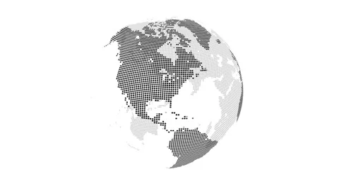 Rotating dotted earth on white background Stock-Footage 205846138