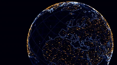 Rotating Dotted Globe Видео 42756497
