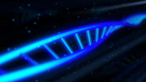 Rotating Double Helix DNA Molecule Particle Strand of Genetic Code Stock Illustration