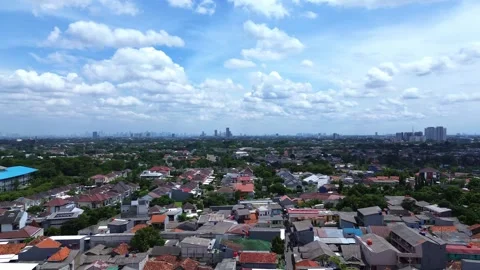 Rotating Drone Perspective of Densely Populated Urban Area Video stock 326739945