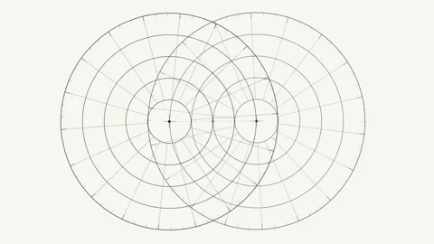 Rotating Dual Layered Circles Visual Effect Abstract Geometry Design Stock Footage 332952392