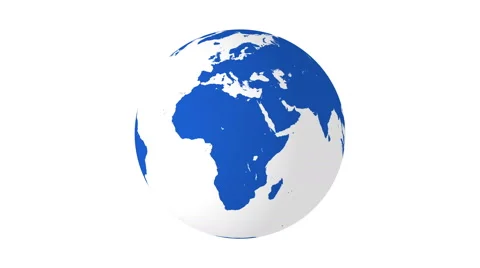 Rotating earth 4K blue with white background loop Stock Footage 48377432