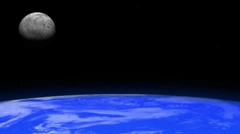 Rotating Earth and Moon Stock Footage 10727194