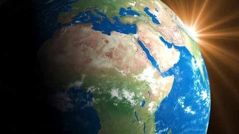 Rotating Earth And Sun Stock Footage 76317085