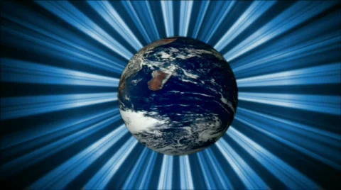 Rotating  Earth  and  symmetrical  rays Stock-Footage 592927