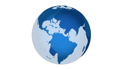 Rotating earth and white background, seamless loop Stock Footage 80335561