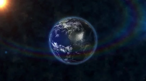 The rotating earth on the background of stars Video stock 66532433